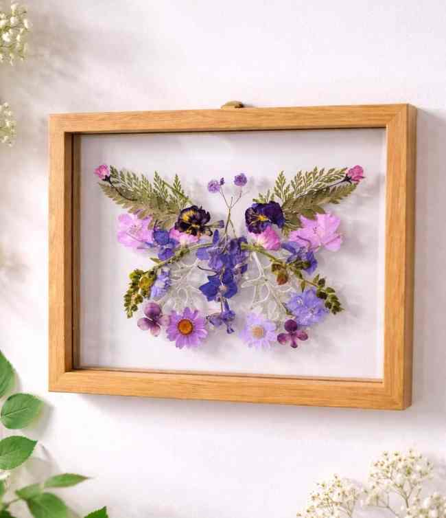 Butterfly Pressed Flower Art Frame